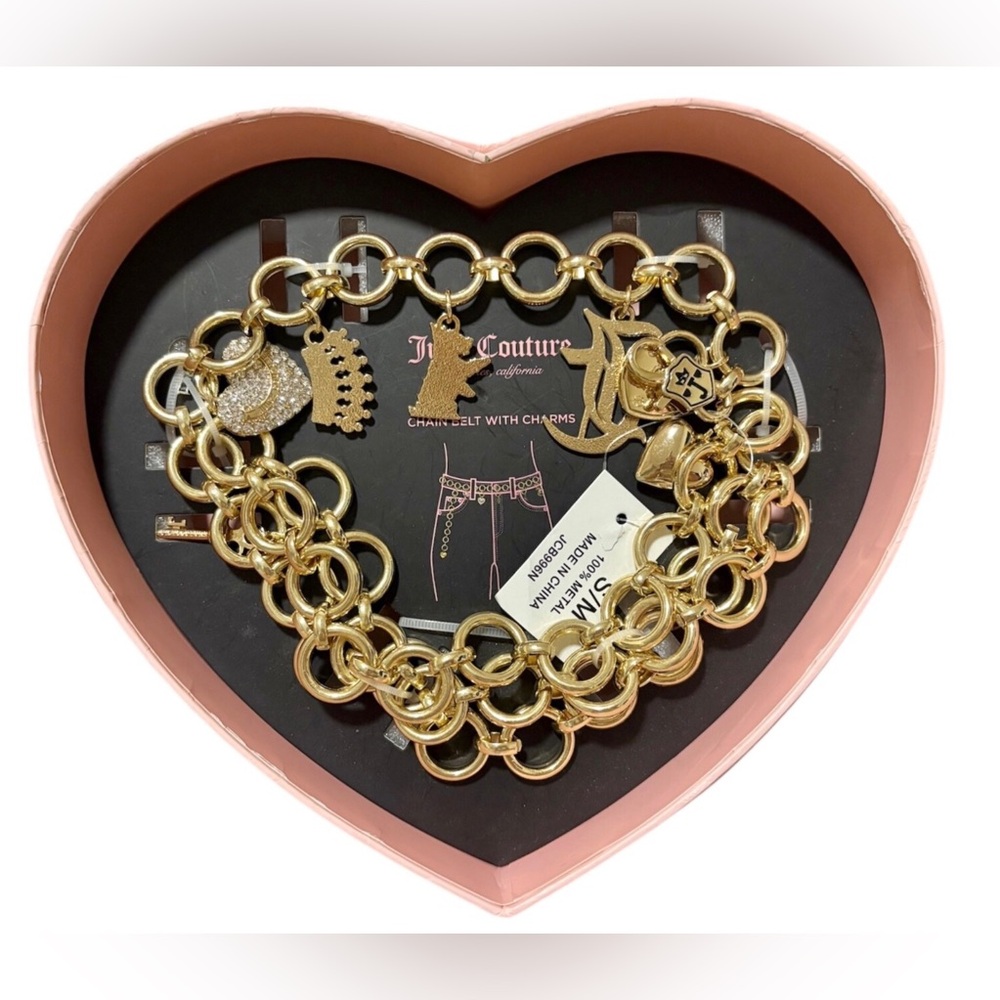 Juicy Couture Gold Charm Cluster Link Bracelet